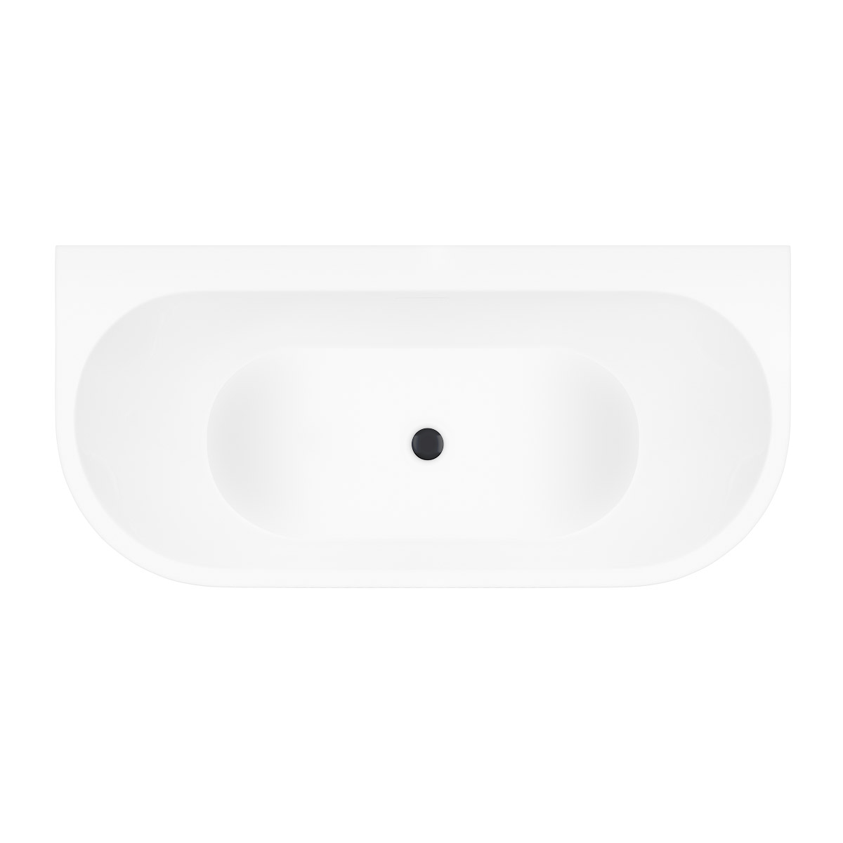 Zestaw Oltens Hulda wanna przyścienna 160x75 cm z pokrywą korka biały połysk/czarny mat (12020000, 09002300) - Wysyłka w 24h