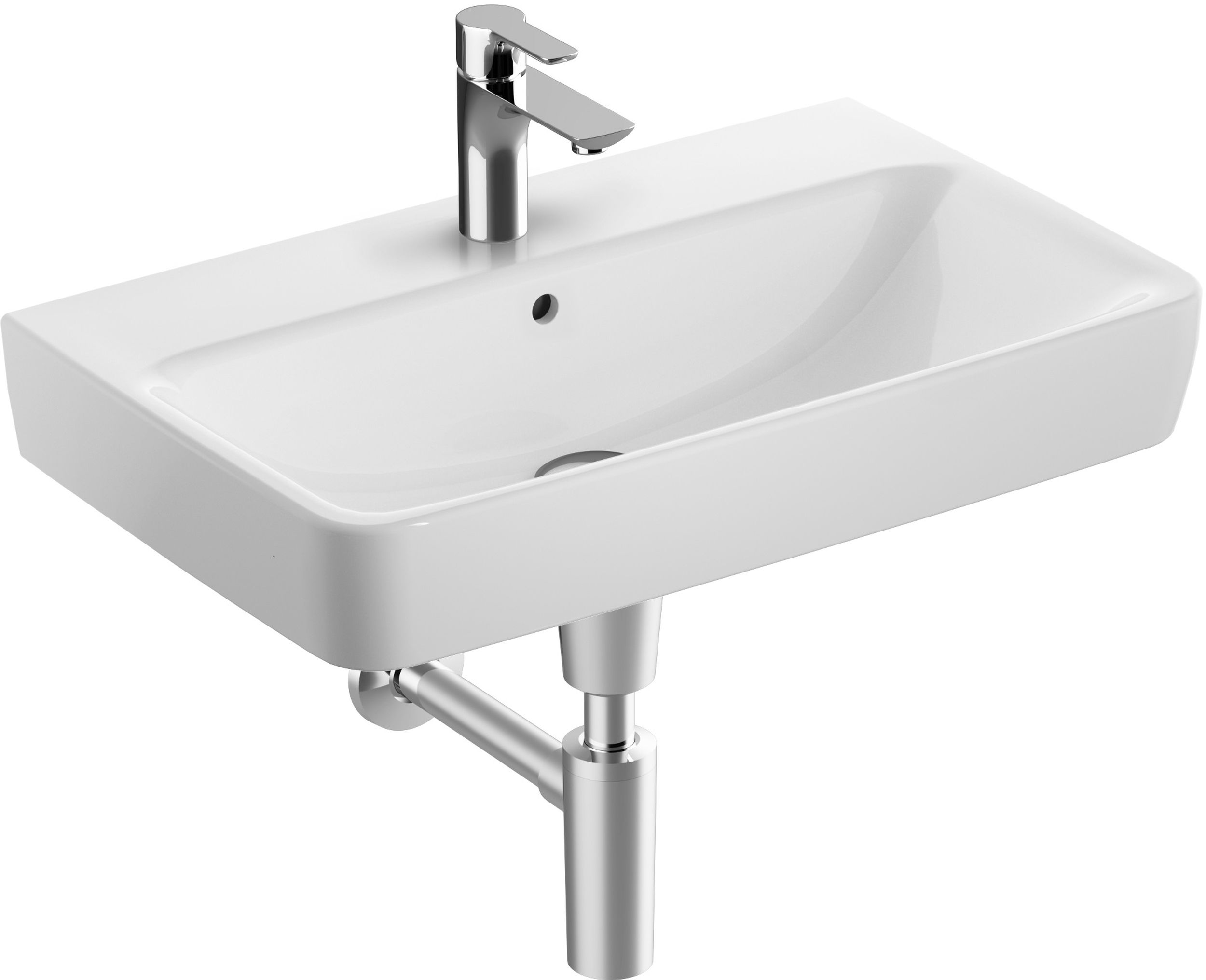 Geberit Selnova Compact umywalka 65x40 cm ścienna prostokątna biała 501.890.00.7 - Wysyłka w 24h