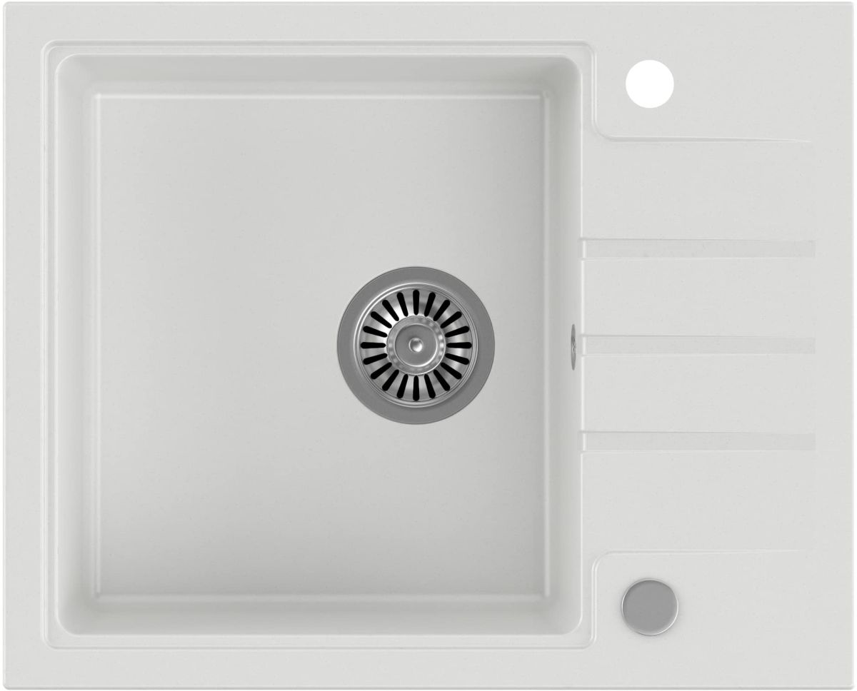 Quadron Peter 116 zlewozmywak 62x50 cm GraniteQ snow white/stal HCQP6250BIK