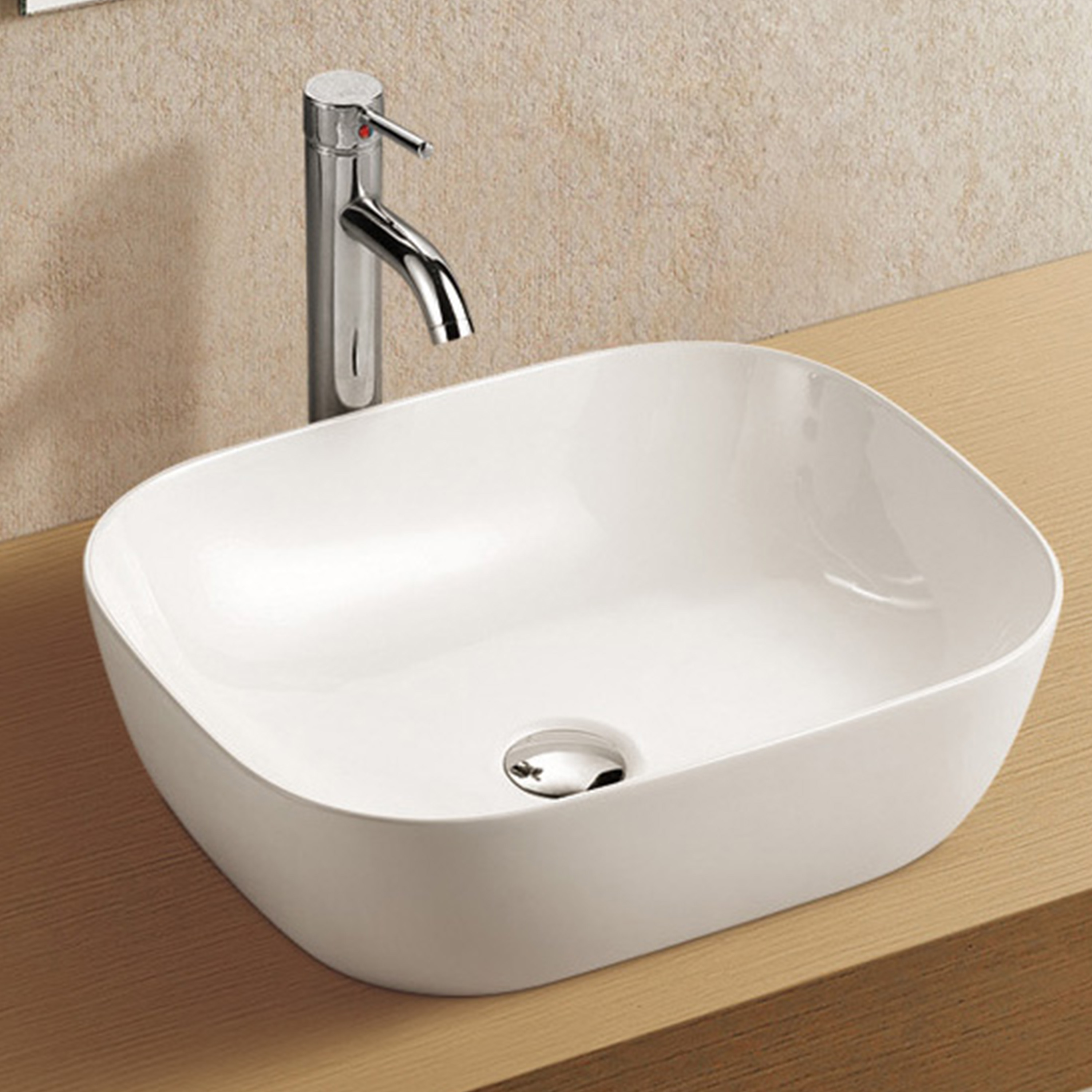 LaVita Giro umywalka 49x39,5 cm nablatowa biały połysk