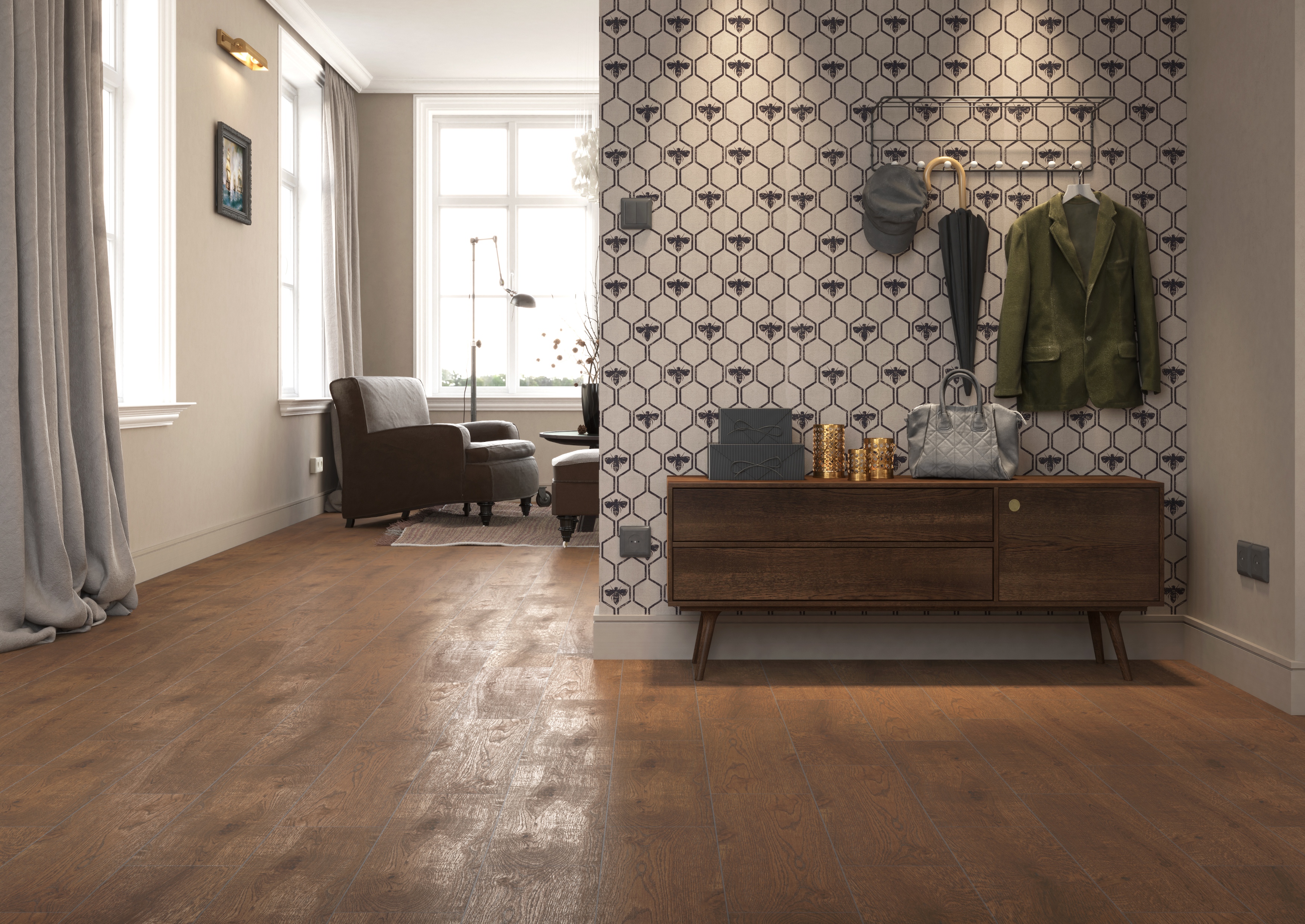 Cersanit Royalwood brown płytka ścienno-podłogowa 18,5x59,8 cm STR brązowy mat