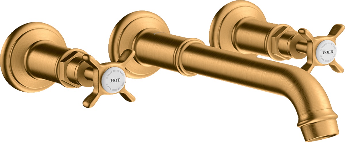 Axor Montreux bateria umywalkowa podtynkowa 3-otworowa złoty optyczny szczotkowany 16532250