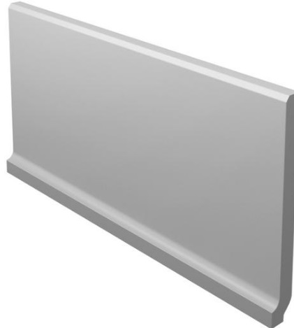Paradyż Bazo cokół podłogowy 10x19,8 cm wywinięty monokolor szary mat