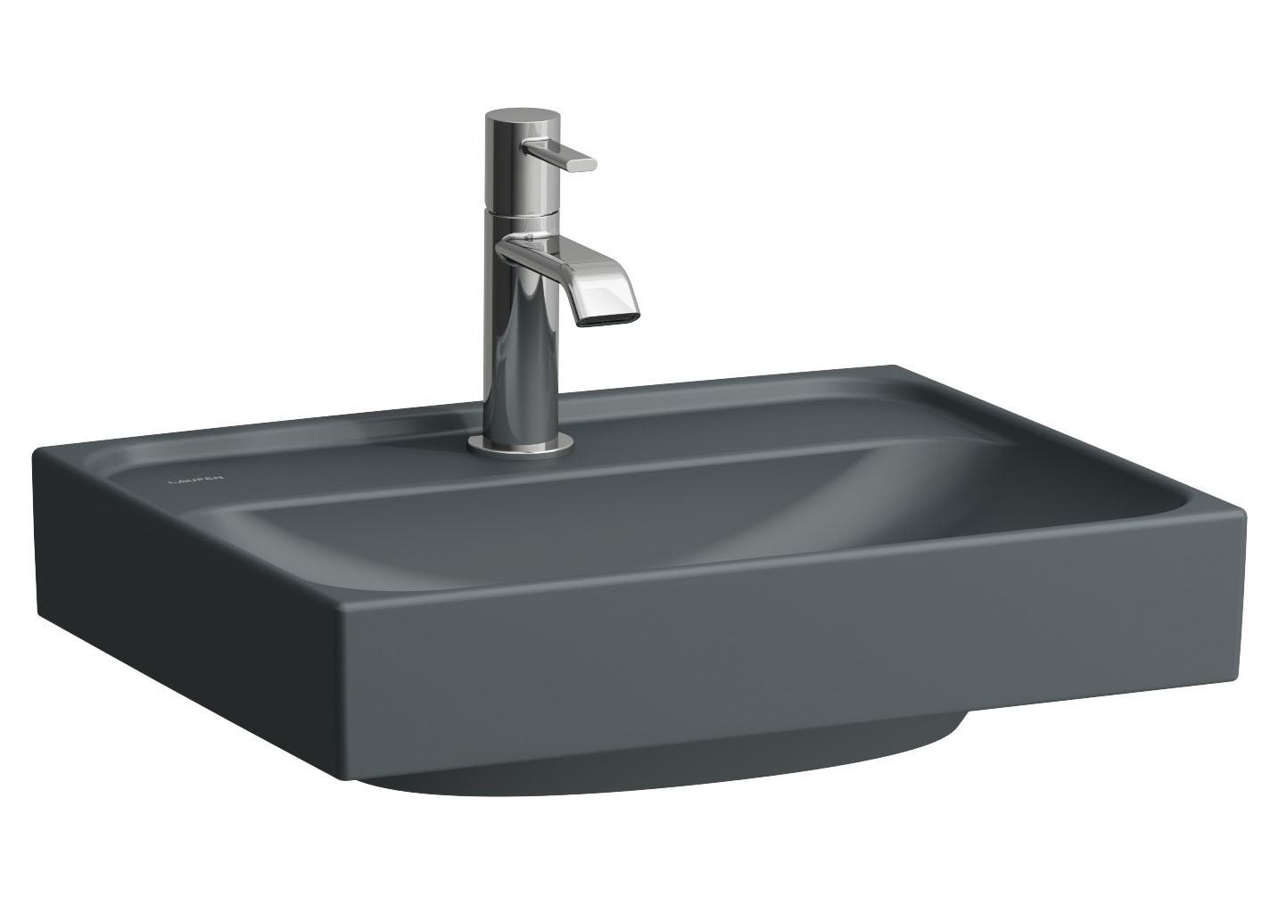 Laufen Meda umywalka 45x35 cm prostokątna ścienna grafit mat H8161117581041