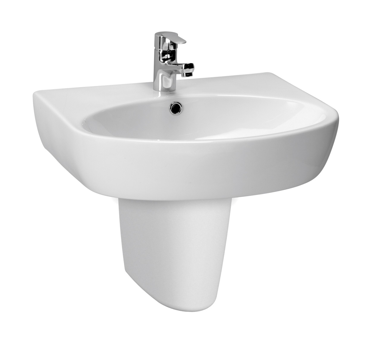 Cersanit Parva umywalka 60x46 cm półokrągła ścienna biała K27-031