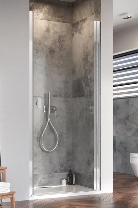 Radaway Nes 8 DWJ I drzwi prysznicowe 80 cm wnękowe prawe chrom/szkło przezroczyste 10076080-01-01R