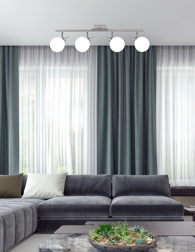 Candellux Ghost lampa podsufitowa 4x40W biała/chrom 94-01504