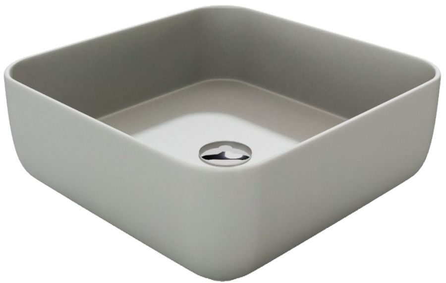 Massi Alizma umywalka 39 cm nablatowa kwadratowa szary mat MSU-0009-MG - Wysyłka w 24h