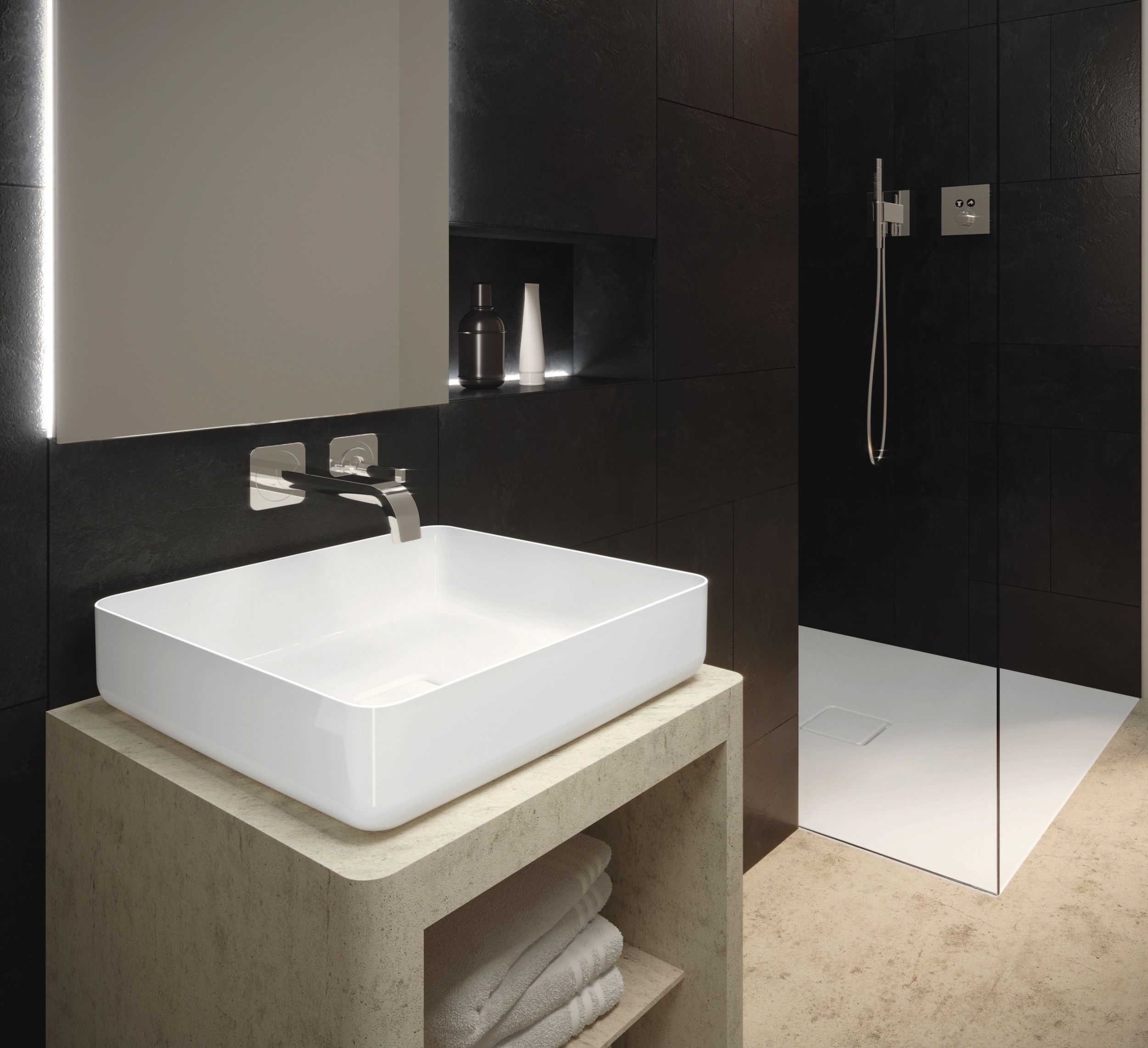 Kaldewei Miena umywalka nablatowa 58x38 cm prostokątna model 3185 stalowa biała 909606003001