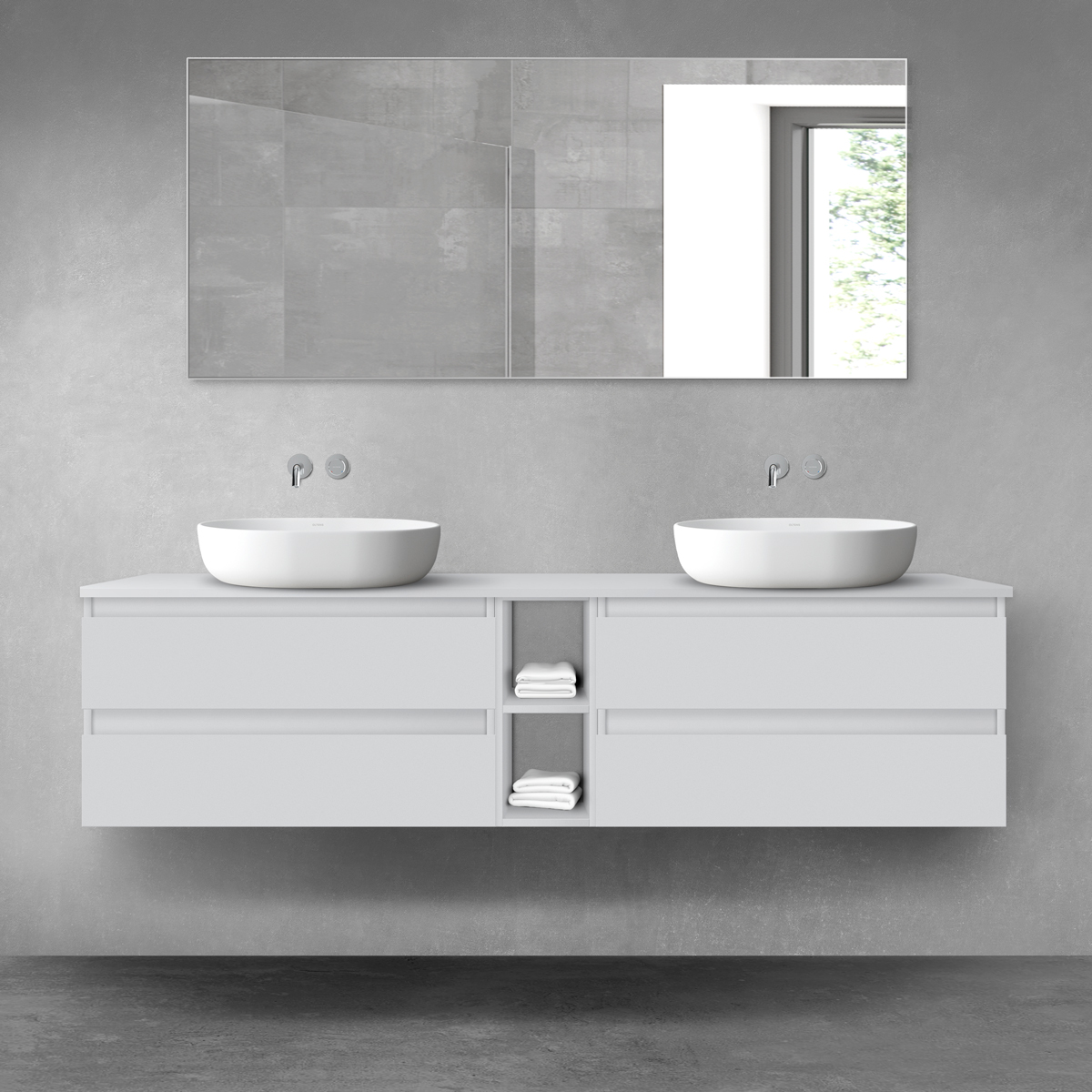 Oltens Vernal zestaw mebli łazienkowych 180 cm z blatem szary mat 68629700 - Wysyłka w 24h