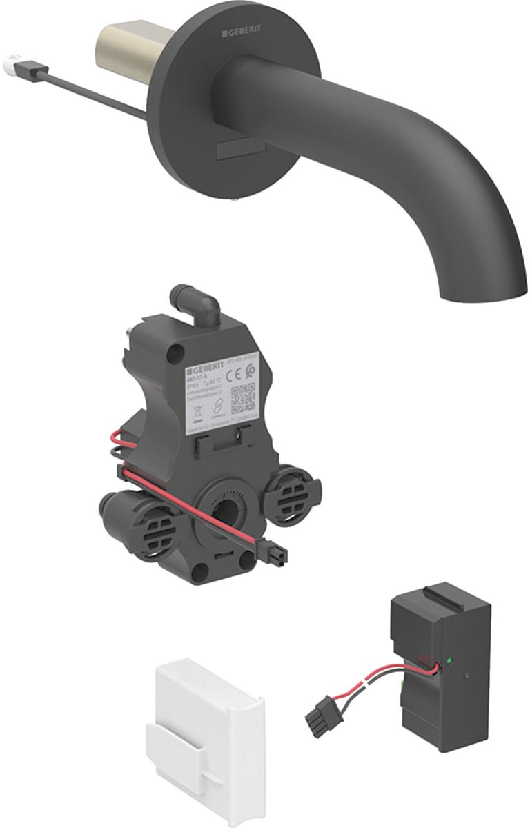 Geberit Piave zawór umywalkowy podtynkowy elektroniczny czarny mat 116.281.14.1