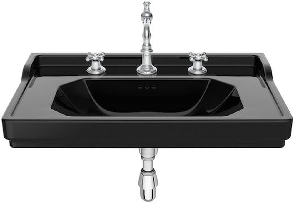 Roca Carmen umywalka 80x50 cm ścienna czarny połysk A3270A0563