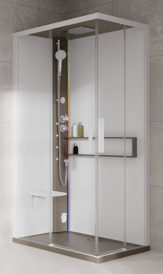 Novellini Glax 2 2.0 A kabina z hydromasażem 100x80 cm lewa parowa z brodzikiem corda G22A108ST5-1TU