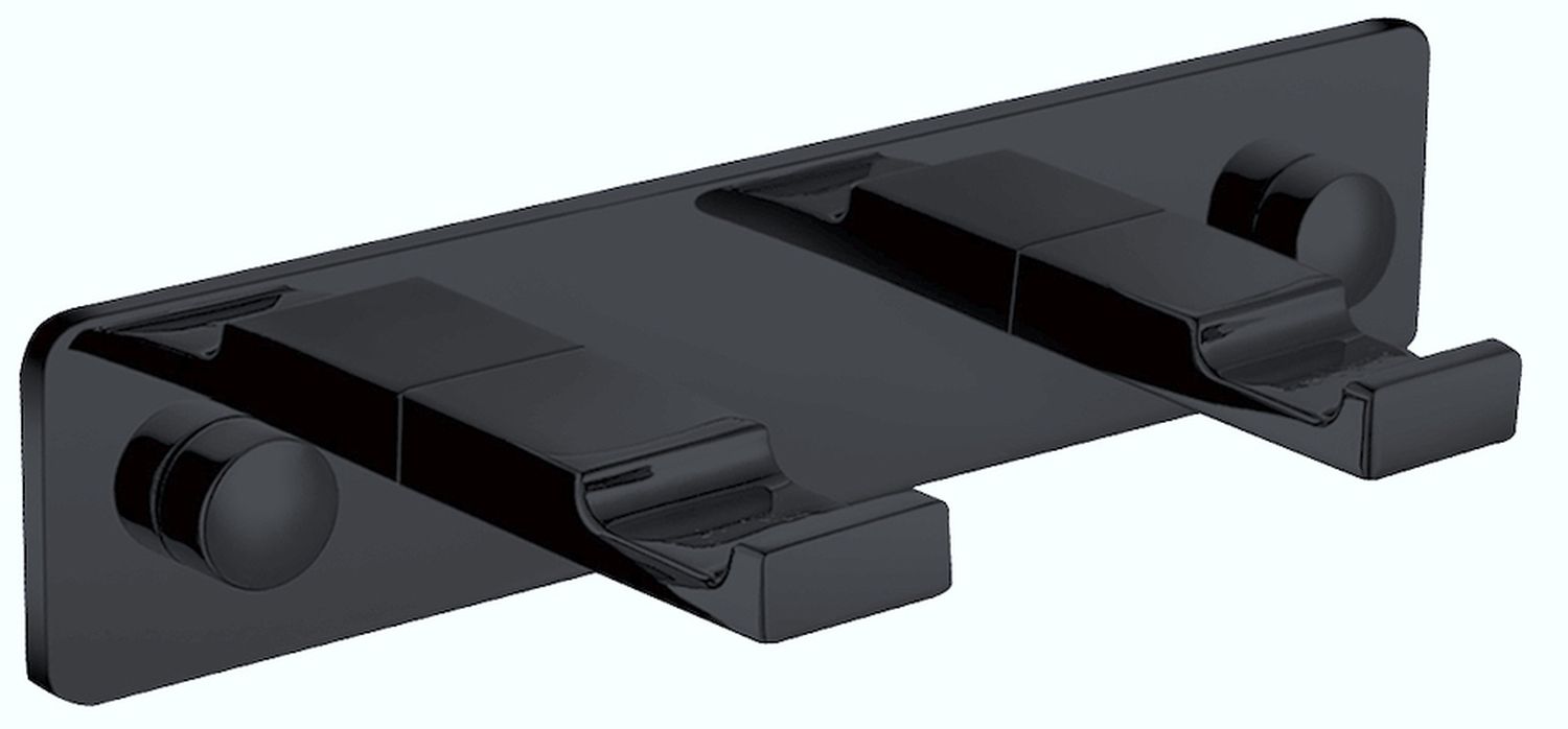 Stella wieszak na ręczniki 2-hakowy czarny mat 18.062-B