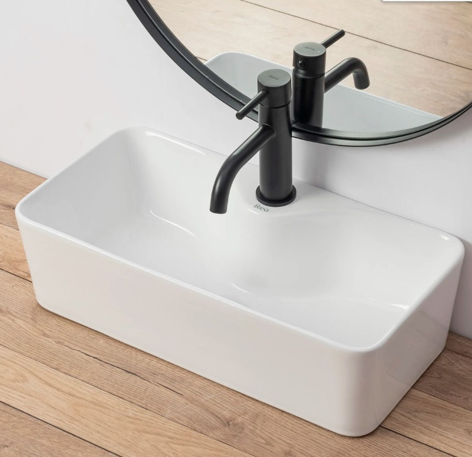 Rea Mery umywalka 50x25 cm nablatowa prostokątna biała REA-U0699 - Wysyłka w 24h