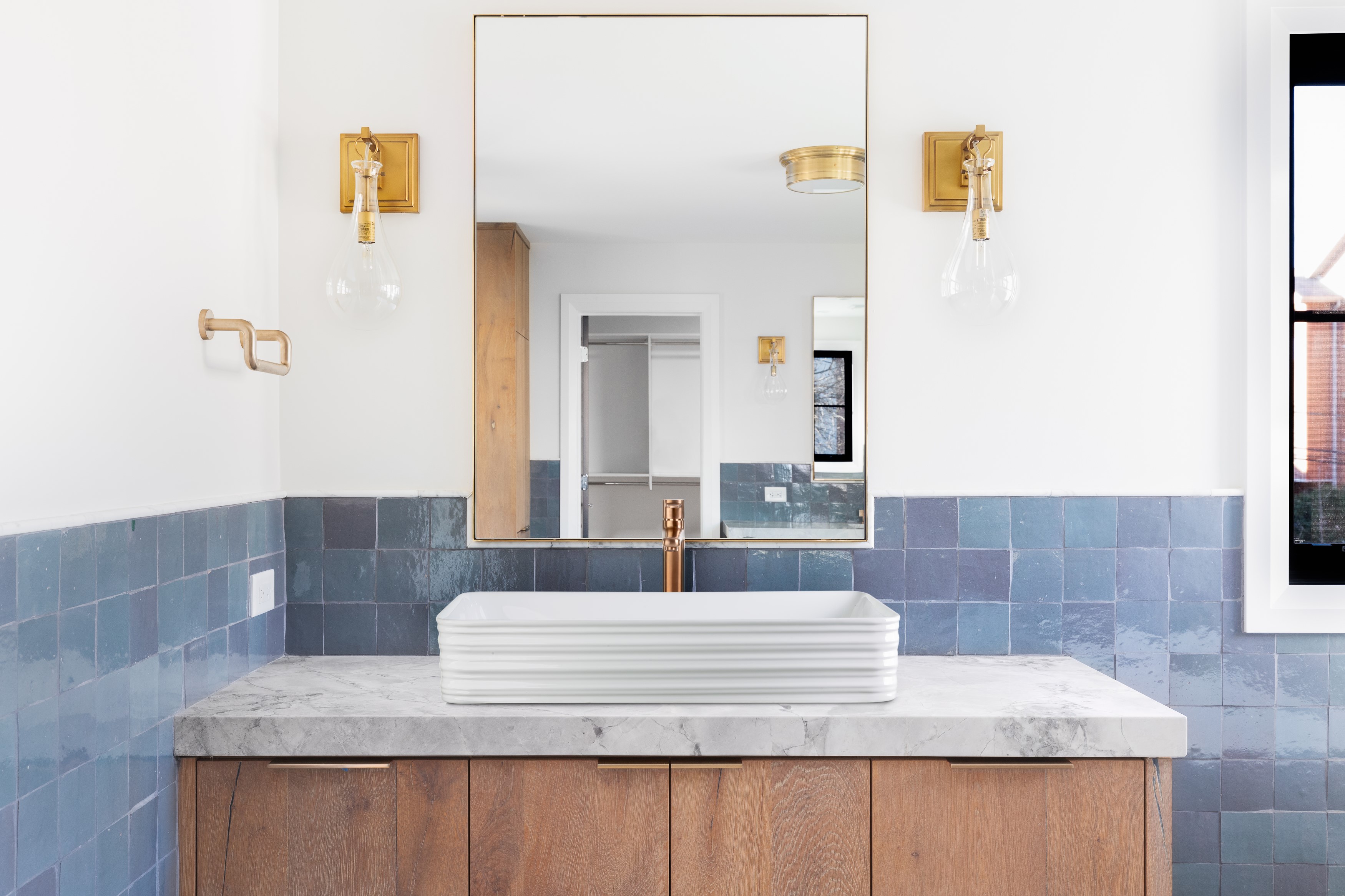 Invena Glamour bateria umywalkowa stojąca wysoka miedź BU-02-W14 - Wysyłka w 24h