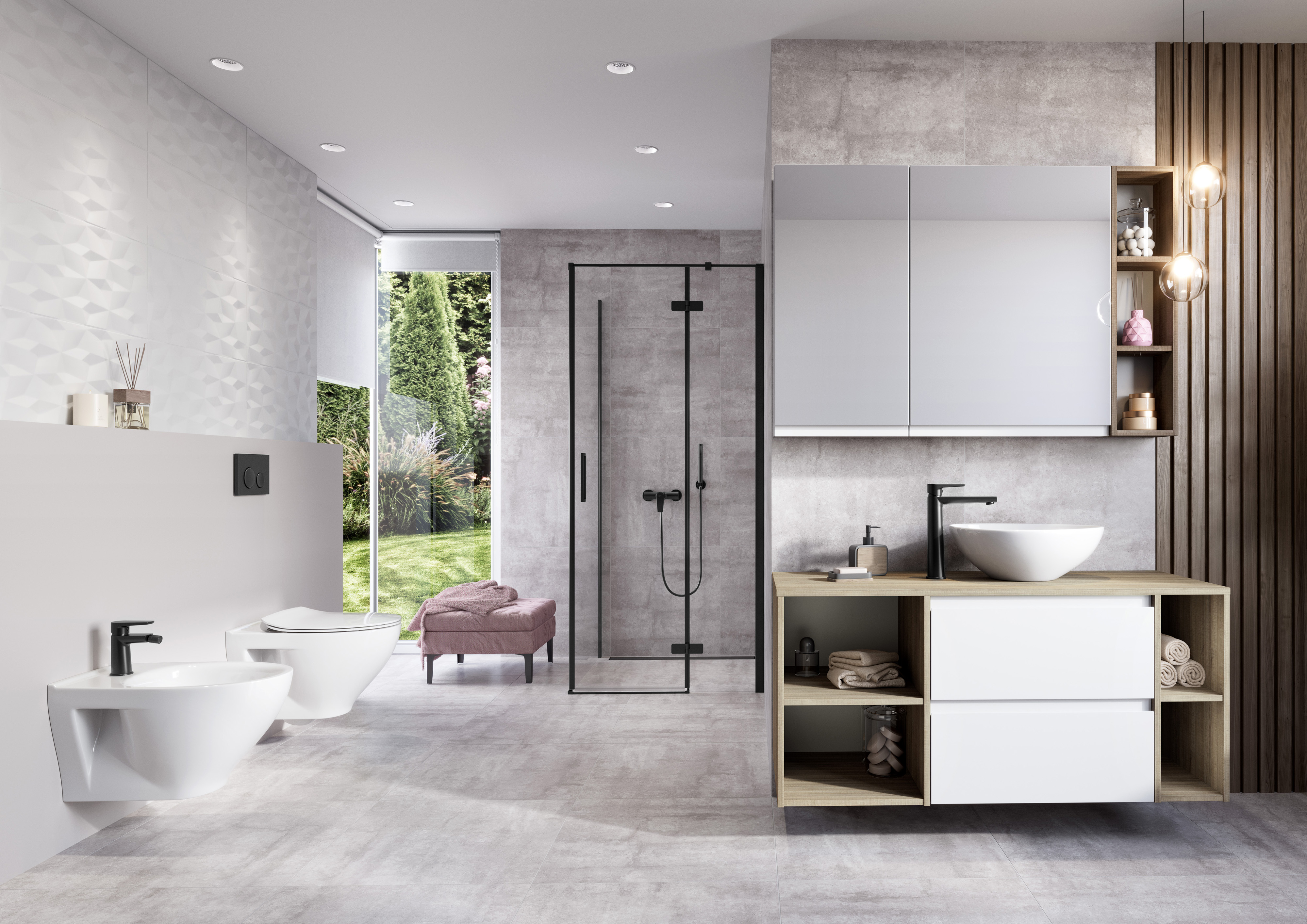 Cersanit Moduo bateria prysznicowa ścienna czarna S951-577