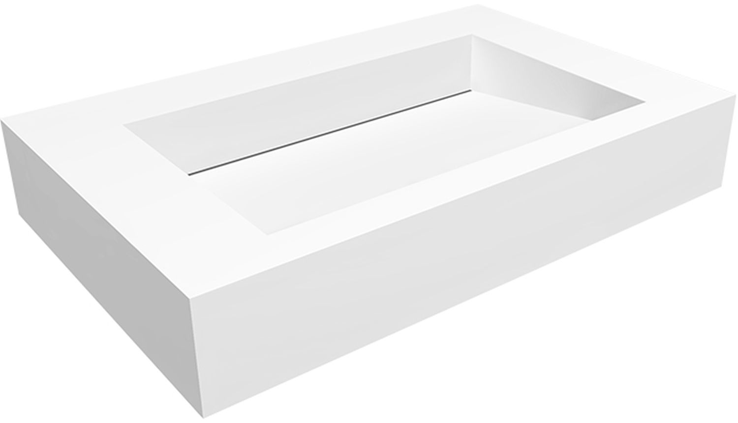 Cristalstone Linea Ideal umywalka 70x45 cm ścienna prostokątna biały U700-MCOLC/BO