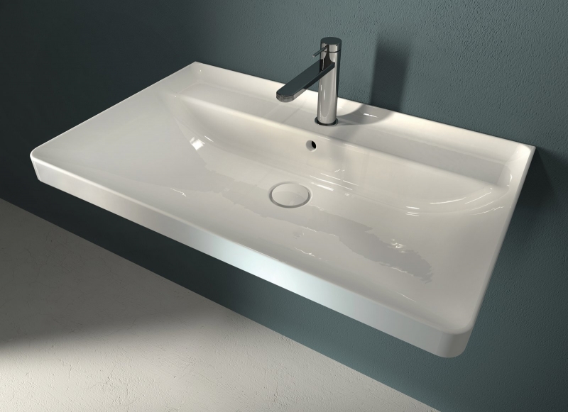 Hatria Canalgrande umywalka 80x50 cm ścienna prostokątna biała Y1EK01