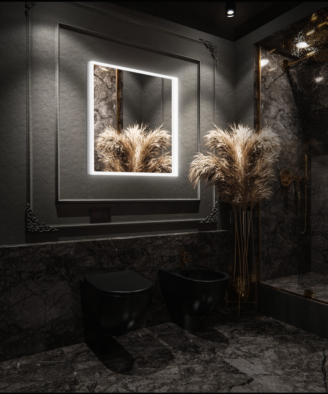 Elita April lustro 80x80 cm kwadratowe z oświetleniem RE060801110010