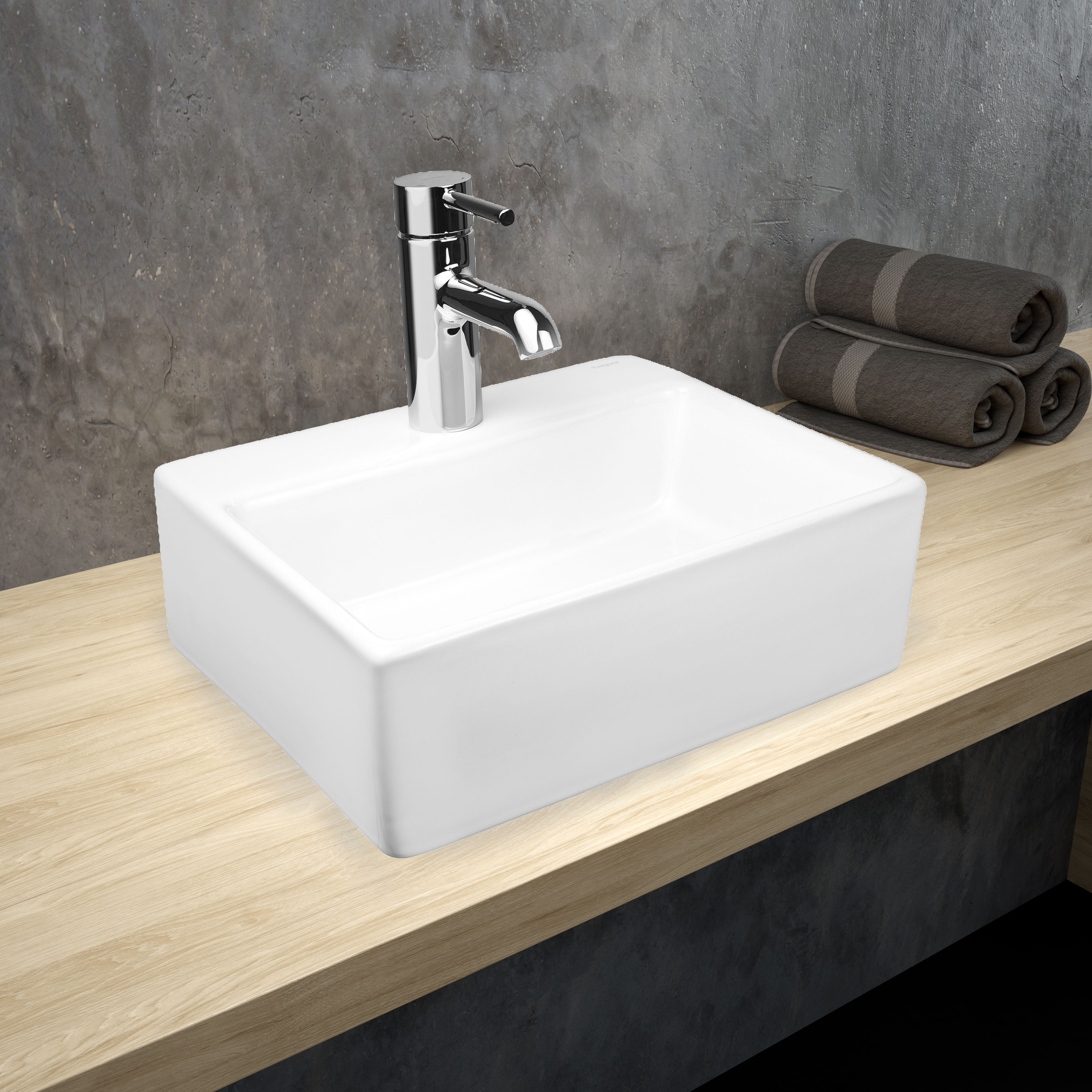 Hagser Doris umywalka 34x29,5 cm nablatowa prostokątna biała HGR40000041