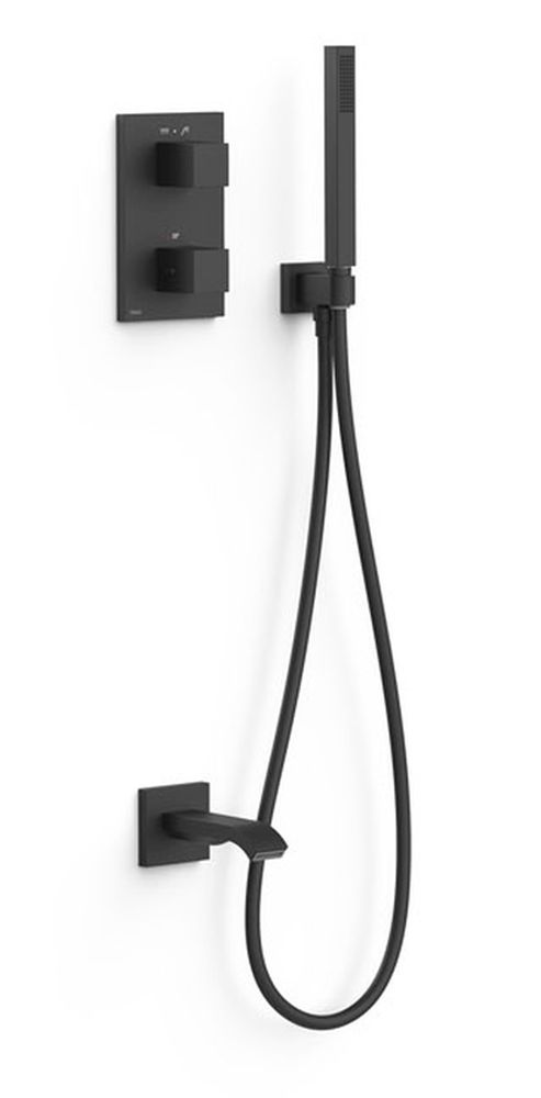 Tres Therm-Box zestaw wannowo-prysznicowy podtynkowy termostatyczny czarny mat 00625006NM