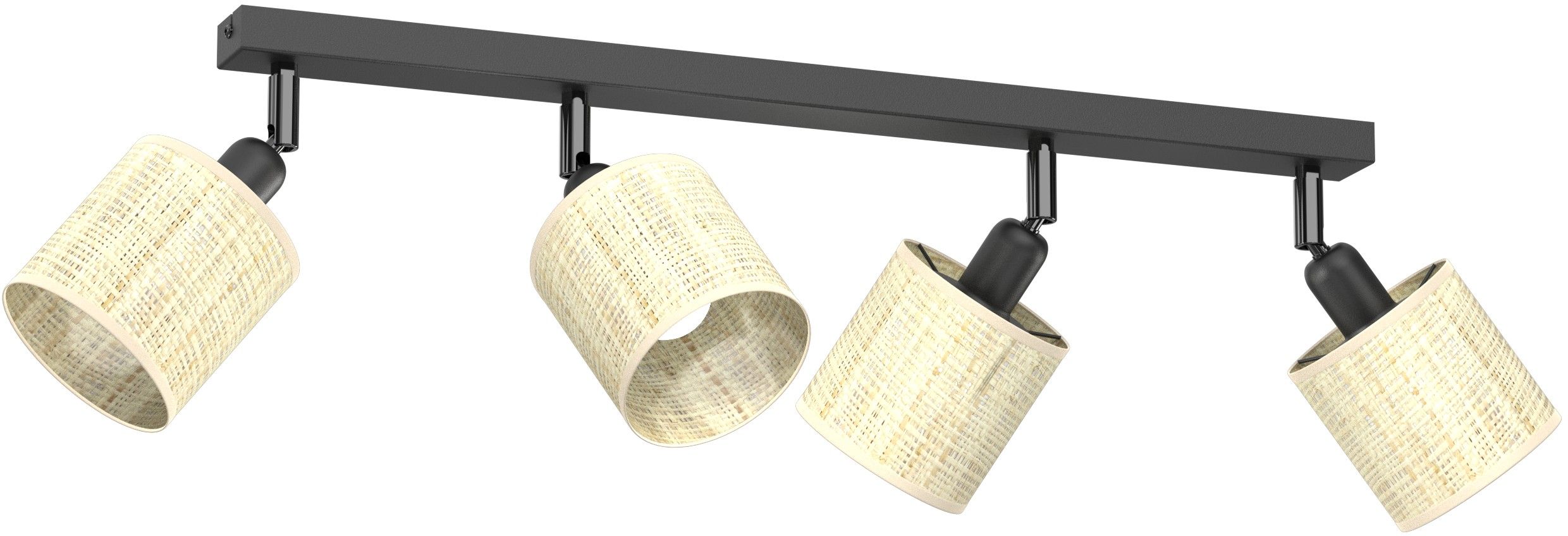 Luminex Rattan lampa podsufitowa 4x15W czarny/rattan 5298