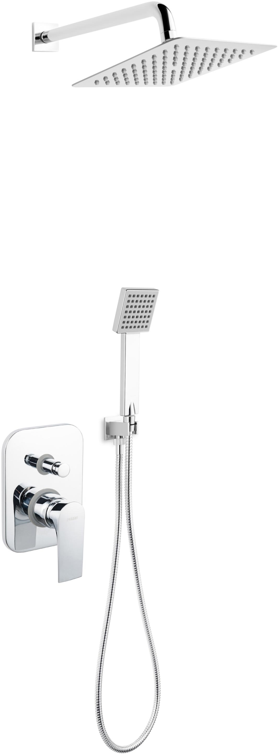 Ferro Algeo Square Set zestaw prysznicowy podtynkowy z deszczownicą chrom BAQ7P-SET1-S - Wysyłka w 24h