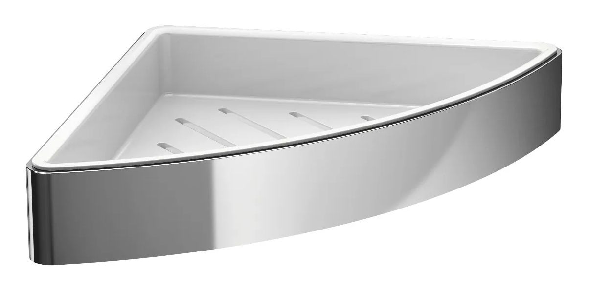 Emco Loft mydelniczka ścienna narożna chrom/biały 054500103