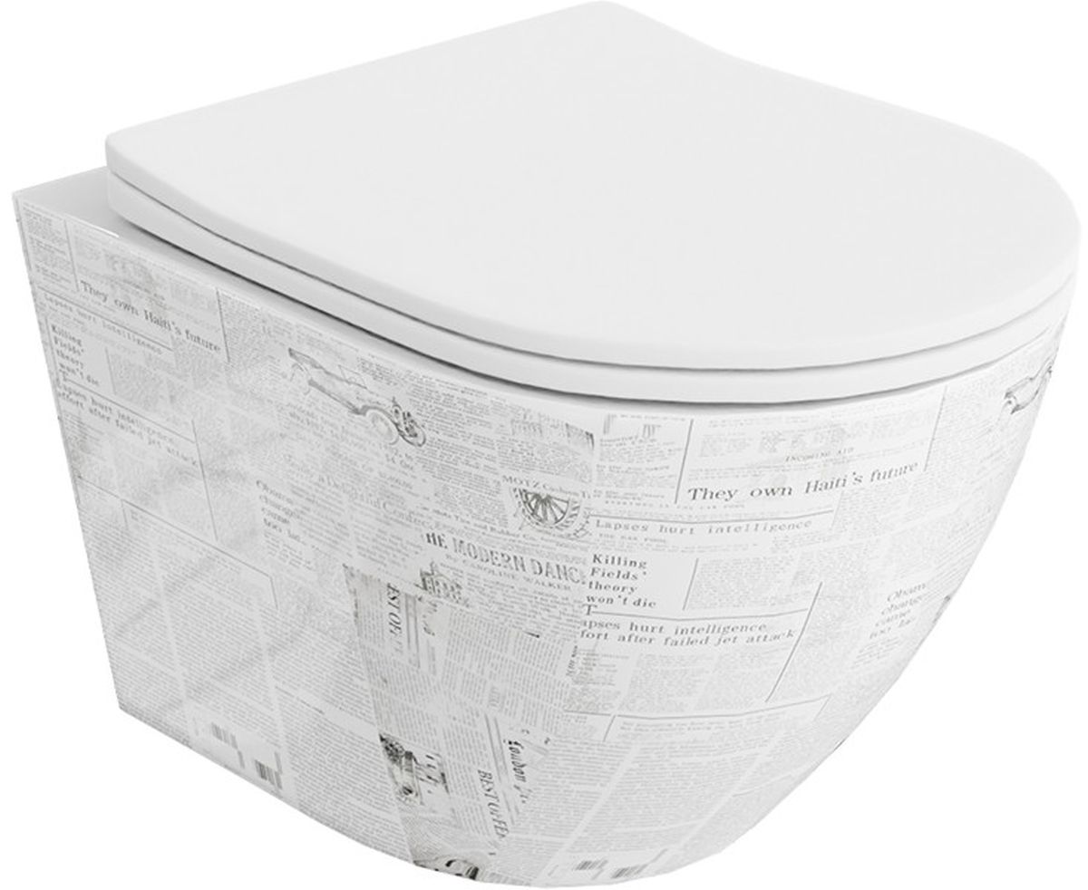 LaVita Sofi Slim miska WC z deską wolnoopadającą wisząca bez kołnierza biały połysk