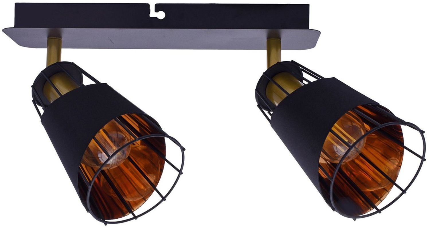 Milagro Rick lampa podsufitowa 2x40W czarno/złota ML5566