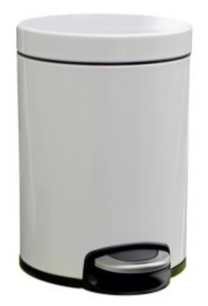 Merida Silent Serene kosz na śmieci 5 l pedałowy metalowy biały KIB413