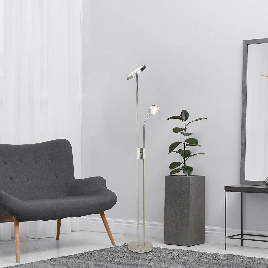 Rabalux Ophus lampa stojąca 1x18W LED+1x4,5W LED chrom satyna 3239