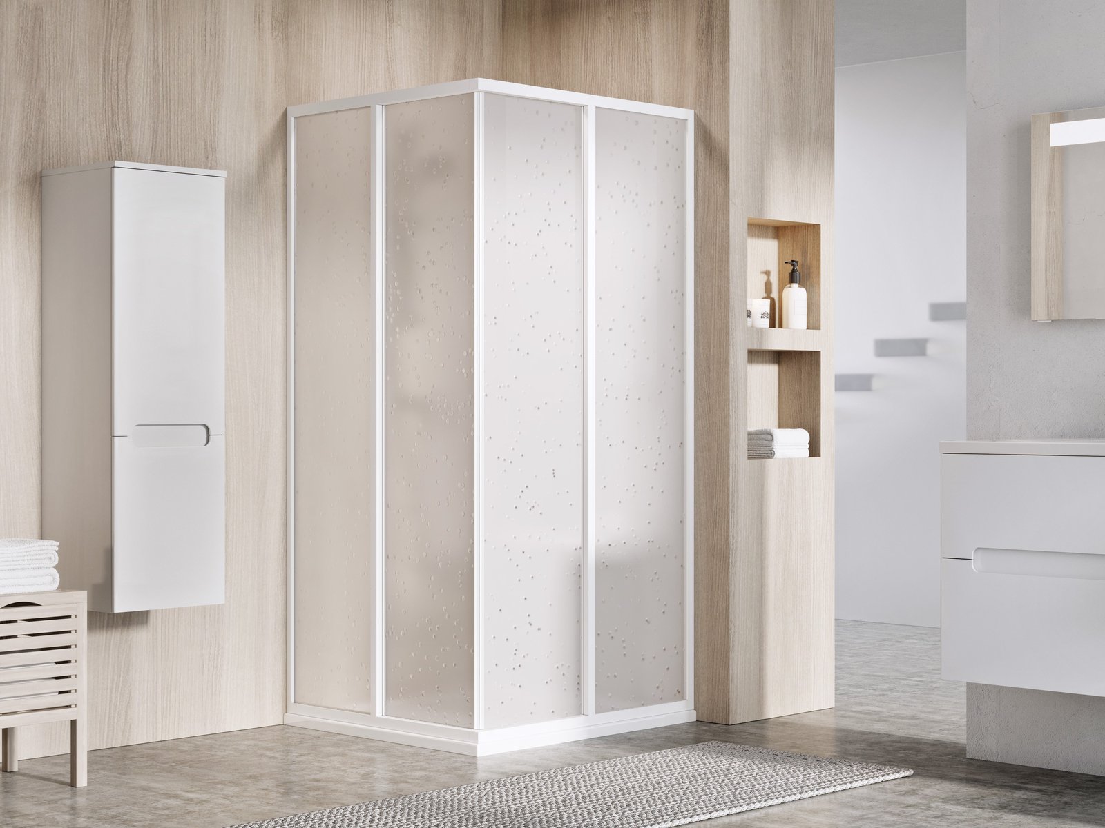 Ravak Supernova SRV2-90 S drzwi prysznicowe 90 cm przesuwne częściowe 1/2 biały/pearl 14V701O211