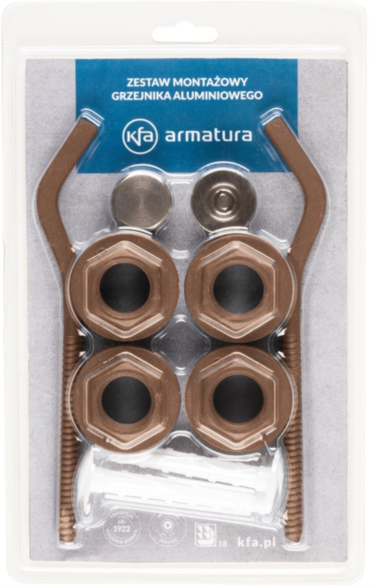 KFA Armatura zestaw montażowy do grzejnika aluminiowego miedziany 878-200-19 - Wysyłka w 24h
