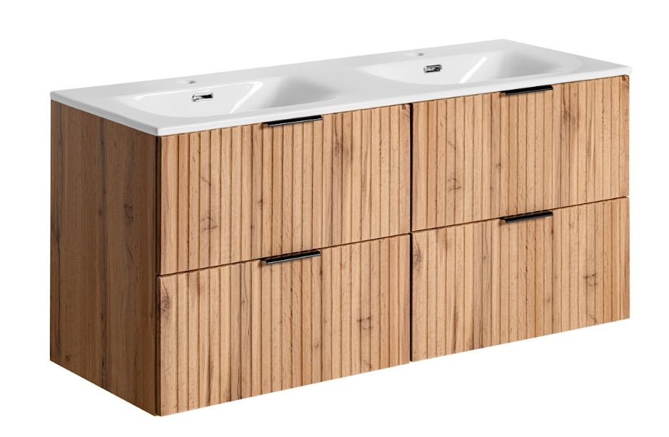 Zestaw Comad Adel Oak umywlka z szafką 120 cm dąb/biały SET -ADO SKY 120 CM