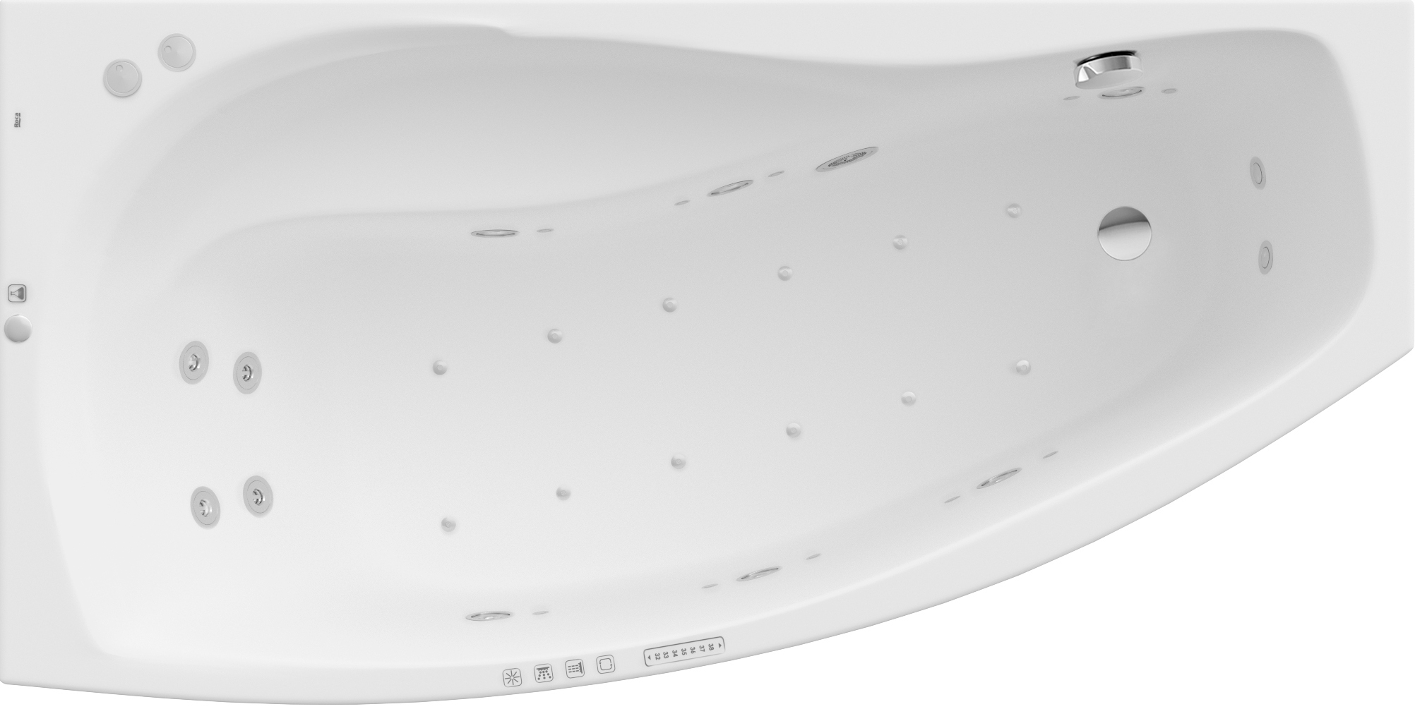 Roca Nicole wanna z hydromasażem 160x80 cm asymetryczna biała A24T159000