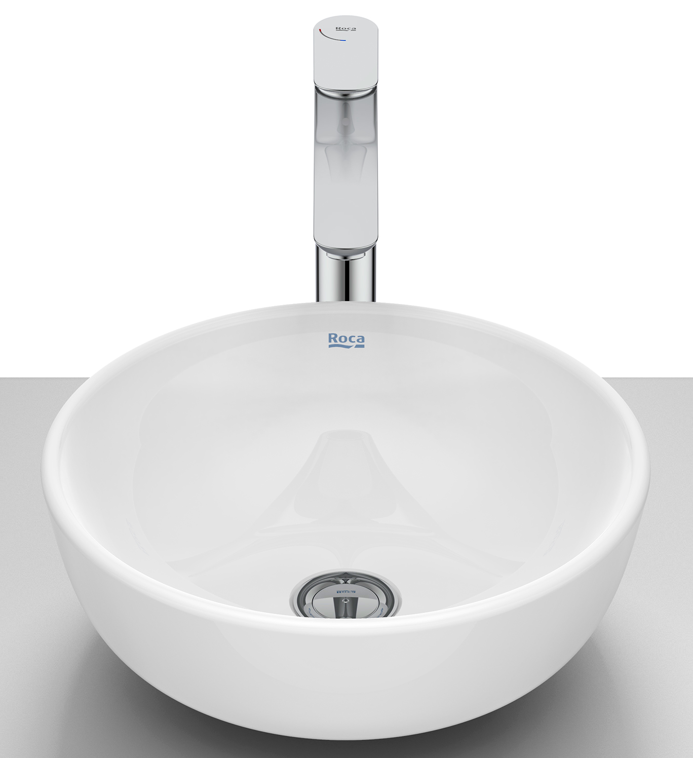 Roca Optica umywalka 35,2x35,2 cm okrągła nablatowa biała A327C12000 - Wysyłka w 24h