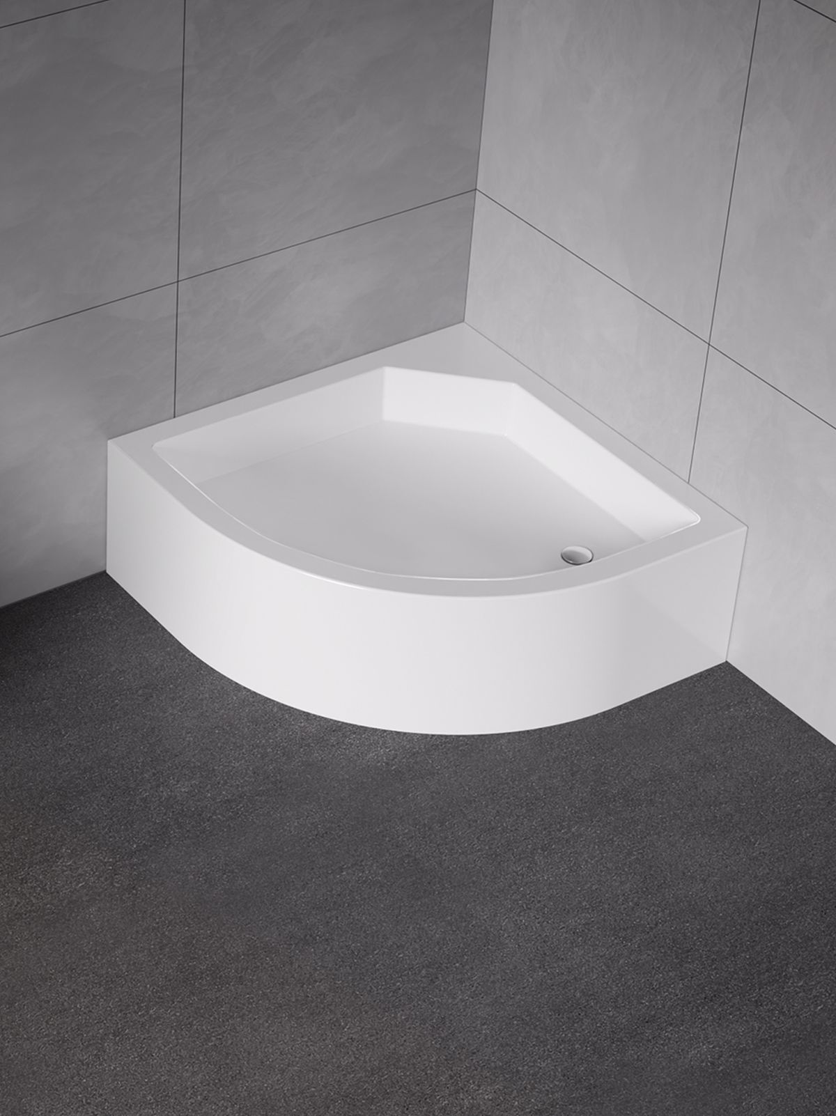 New Trendy Artus brodzik 90x90 cm półokrągły biały B-0364