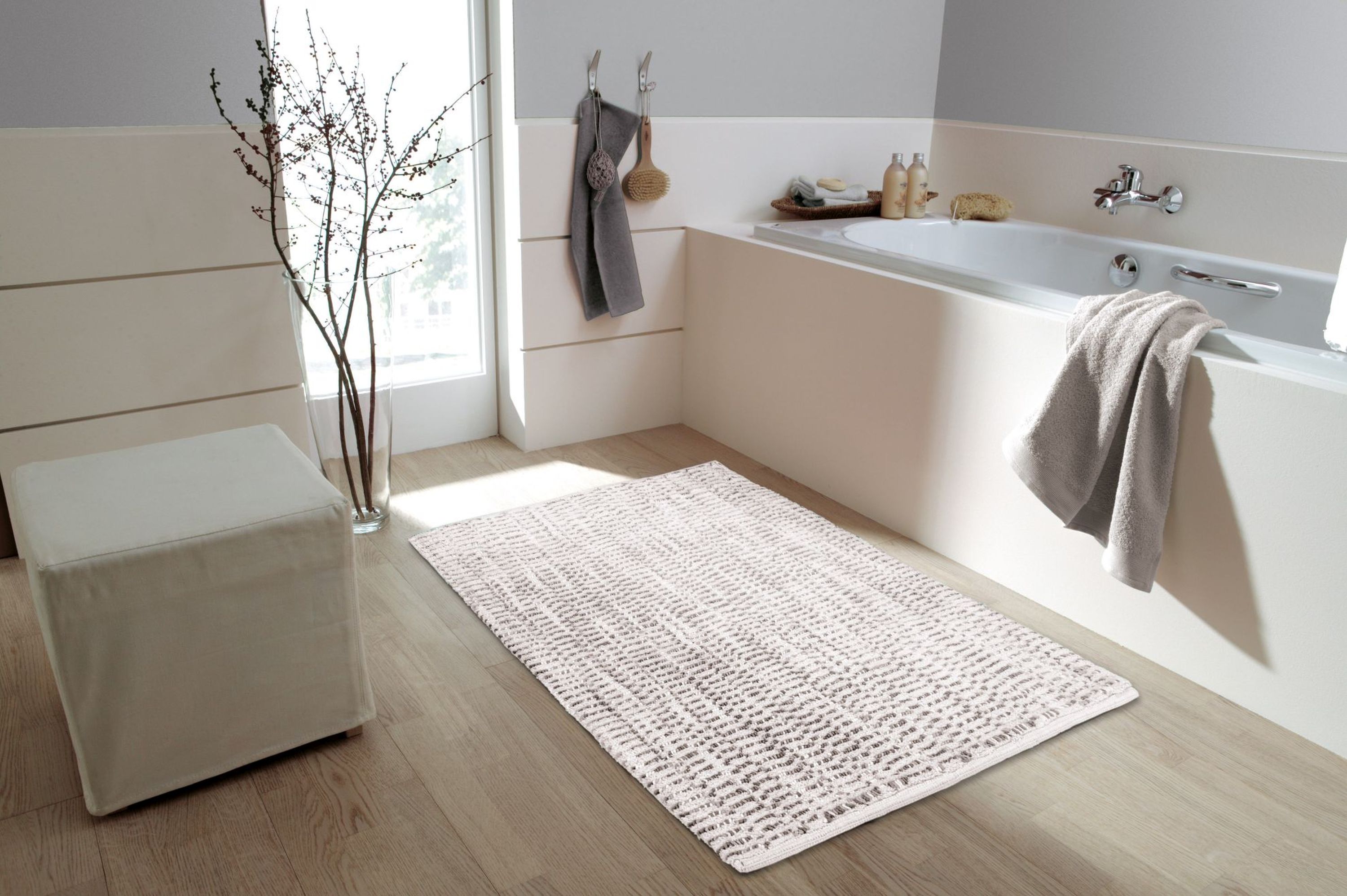 Kleine Wolke Sway dywanik łazienkowy 120x70 cm prostokątny szary Platin 9108977225