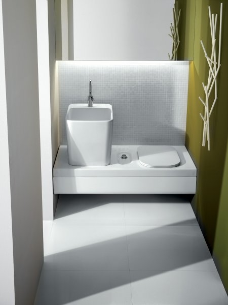 Hatria G-Full umywalka 48x40 cm nablatowa prostokątna biała YXG801