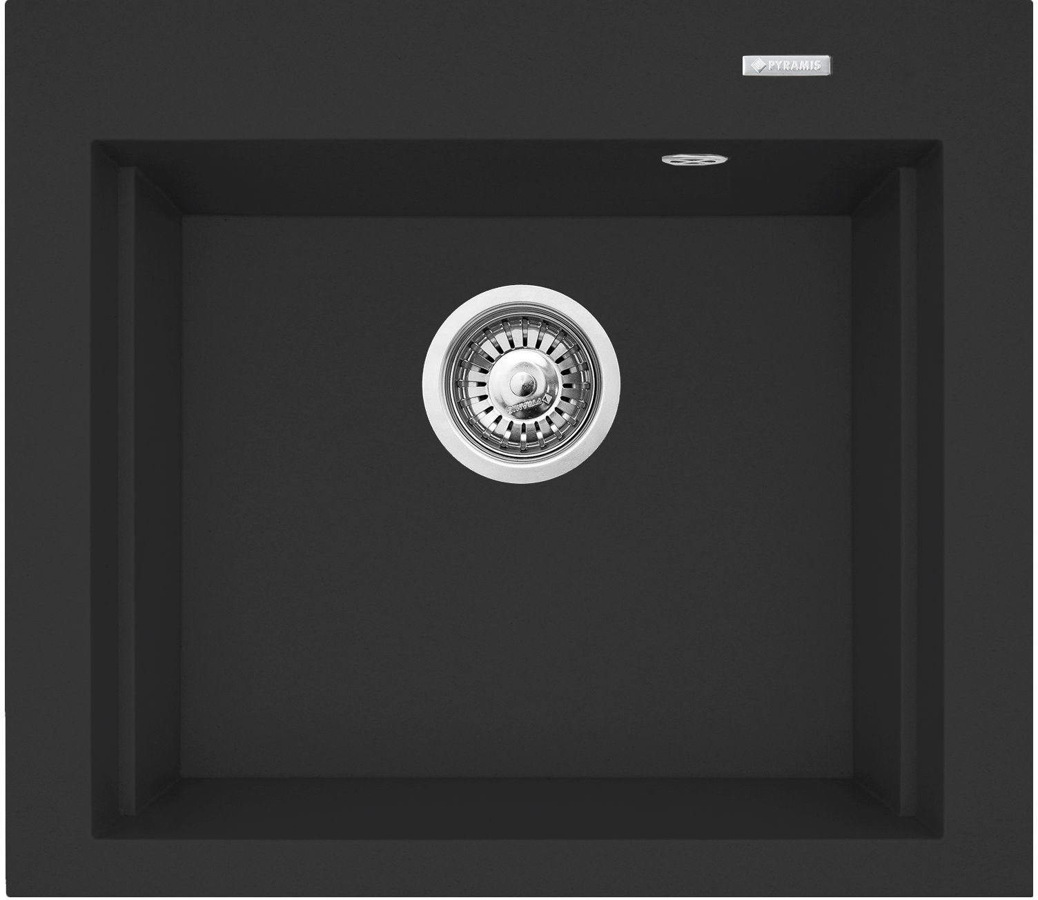 Pyramis Siros zlewozmywak granitowy 57x51,5 cm czarny 070169001