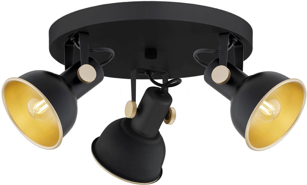 Argon Lenora lampa podsufitowa 3x7W czarny/złoty 6241