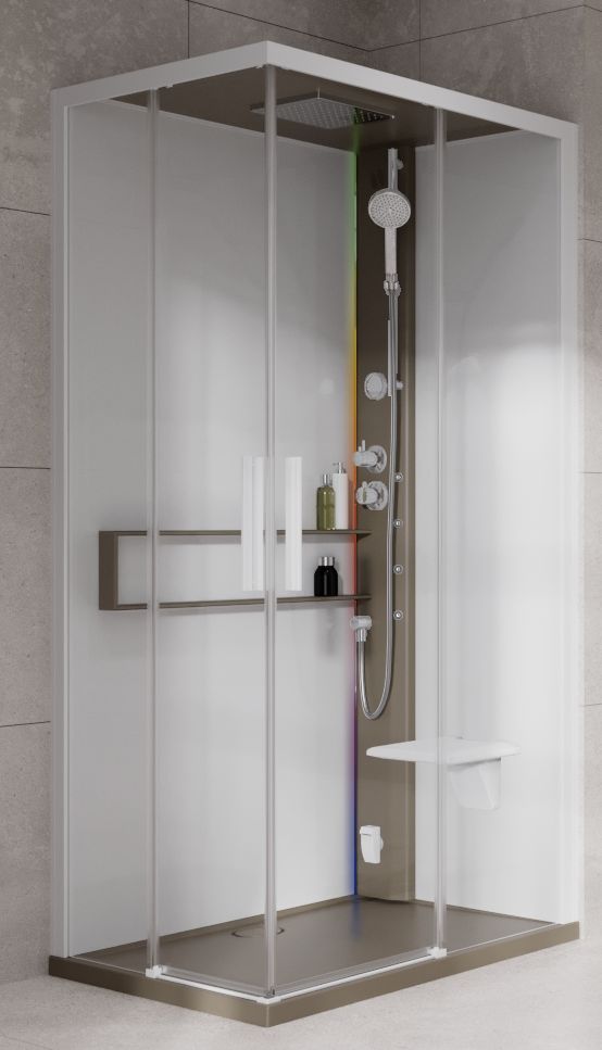 Novellini Glax 2 2.0 A kabina z hydromasażem 100x80 cm prawa parowa z brodzikiem corda G22A198DT5-1TU