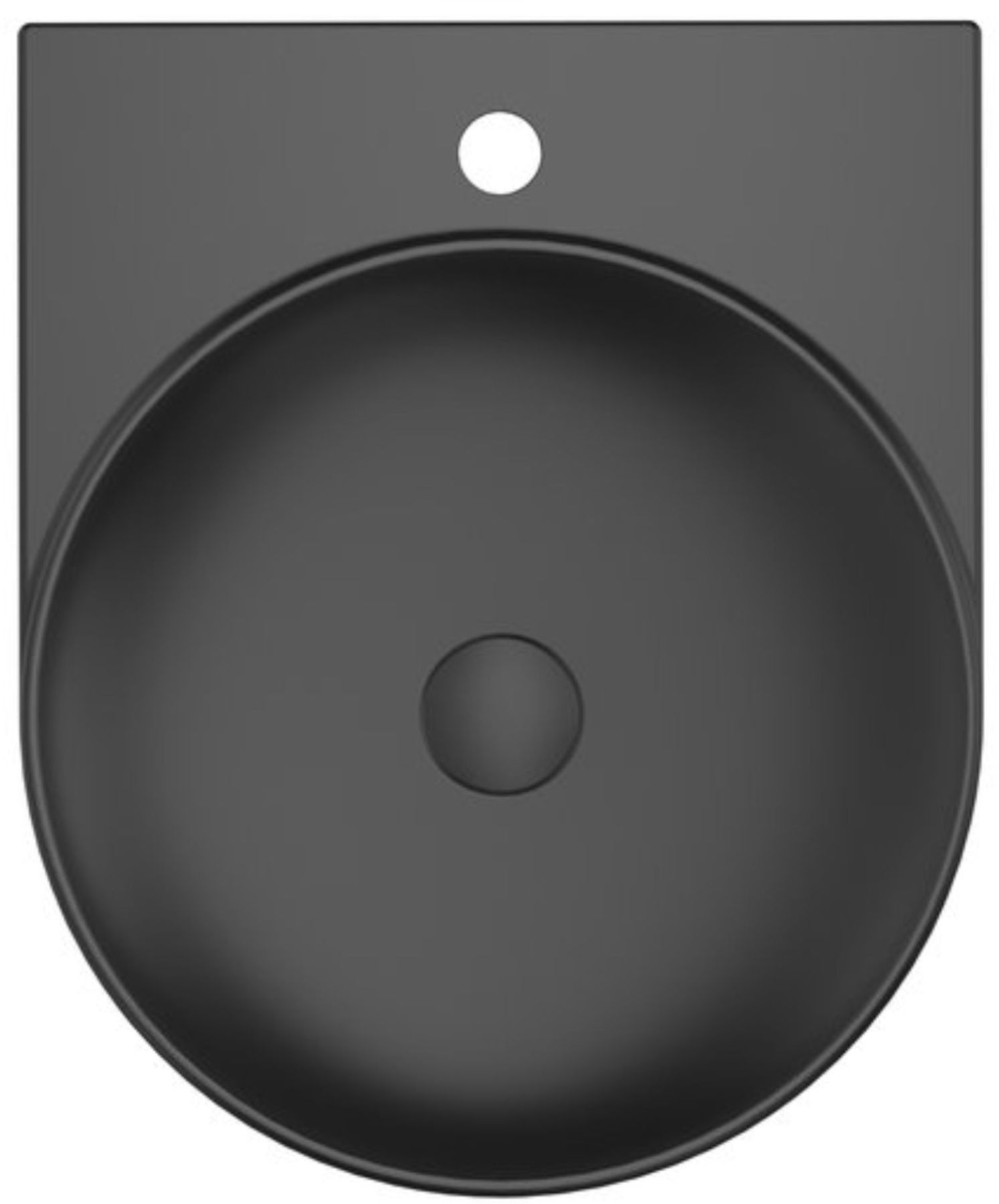 Ravak Yard umywalka 50x40,5 cm półokrągła ścienna czarna XJX0D240002