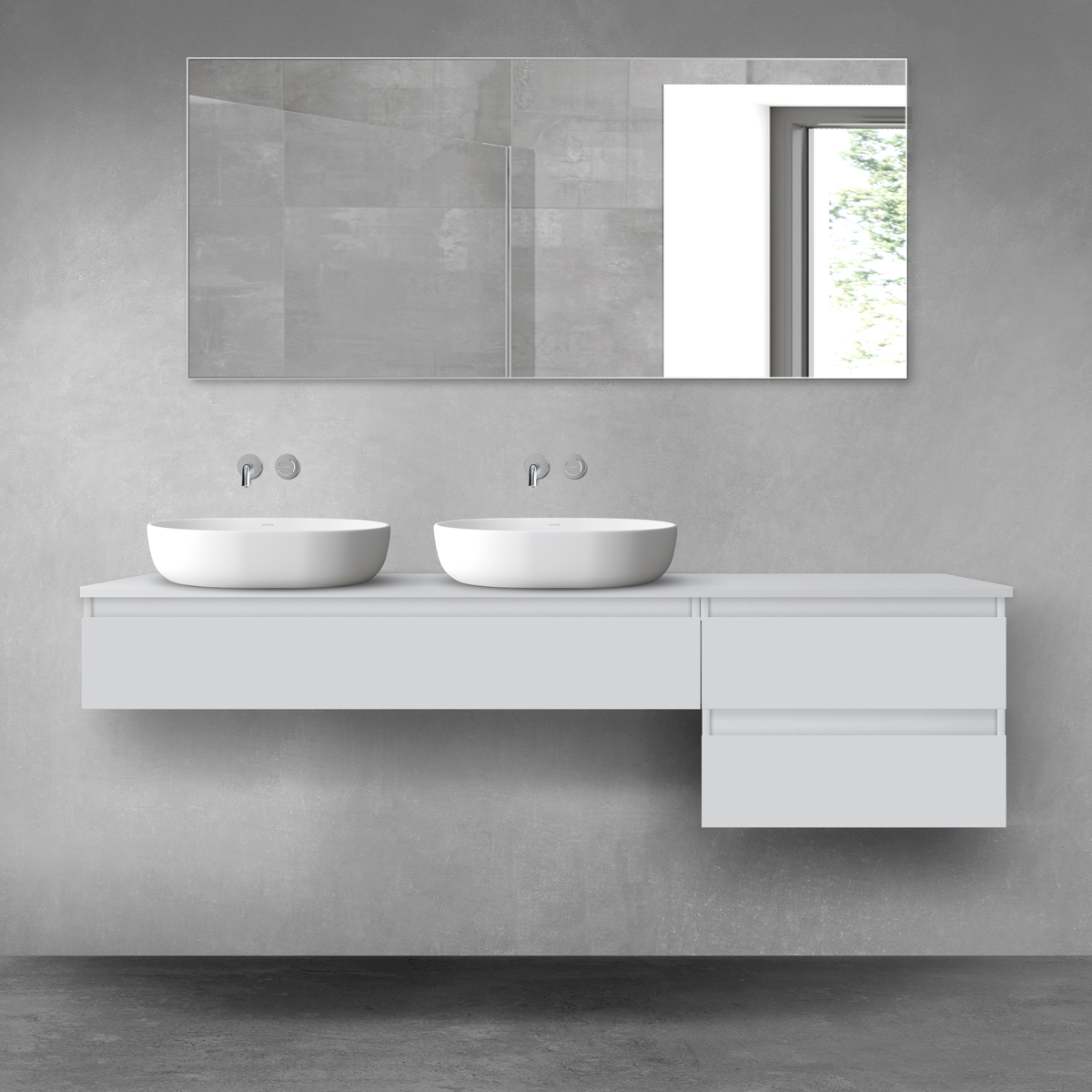 Oltens Vernal zestaw mebli łazienkowych 180 cm z blatem szary mat 68589700 - Wysyłka w 24h