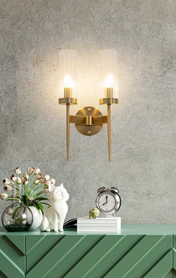 Moosee Torch Twin kinkiet 2x40W złoty/kryształ MSE010400199