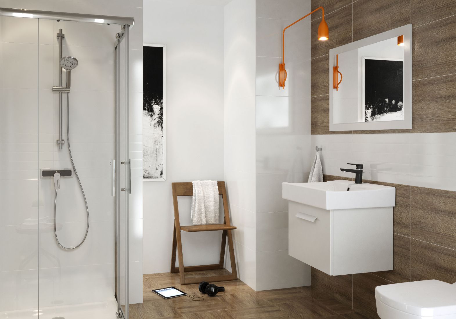 Cersanit Mille bateria prysznicowa ścienna czarna/chrom S951-034 - Wysyłka w 24h