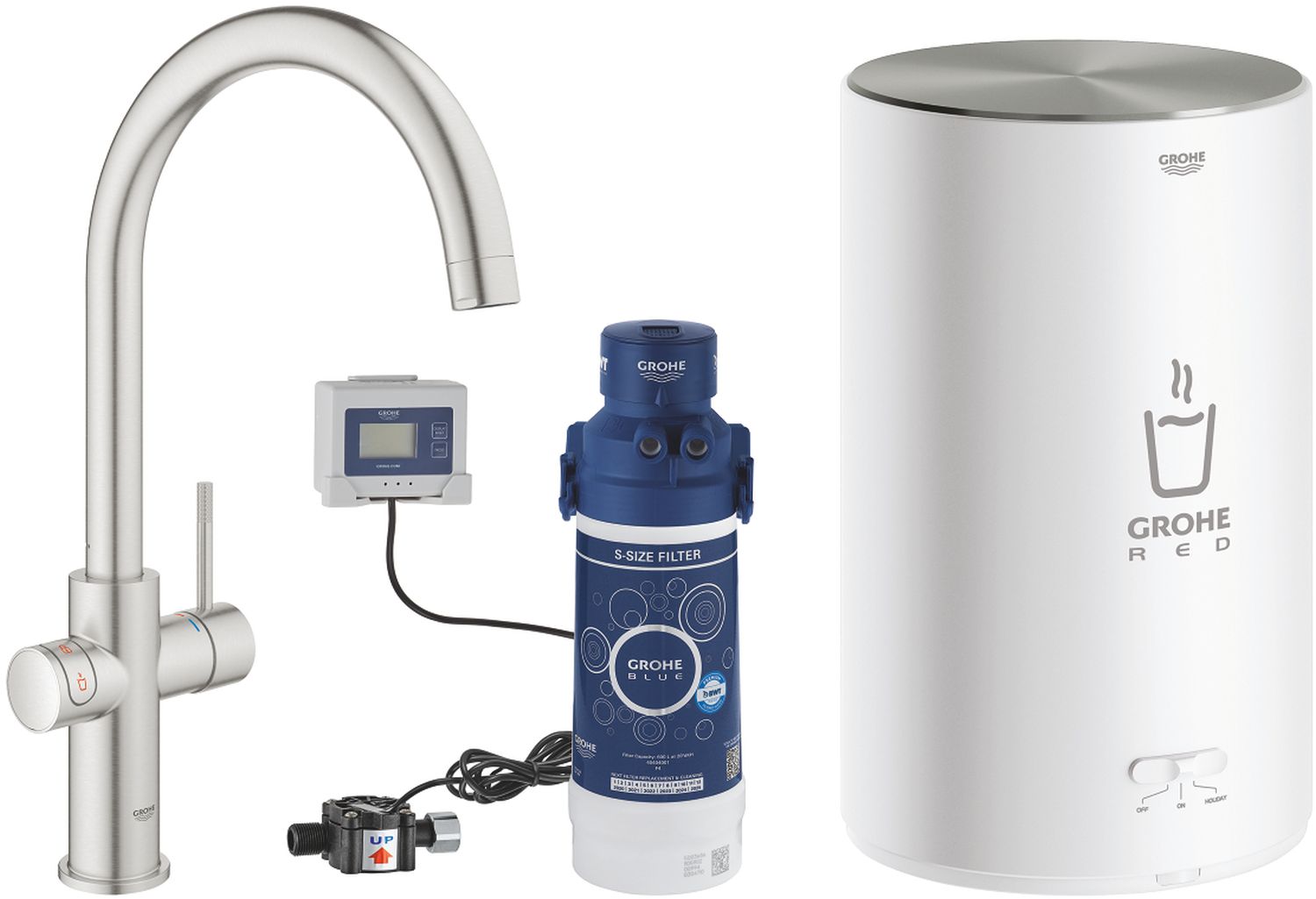 Grohe Red bateria kuchenna stojąca SuperSteel stal 30083DC1