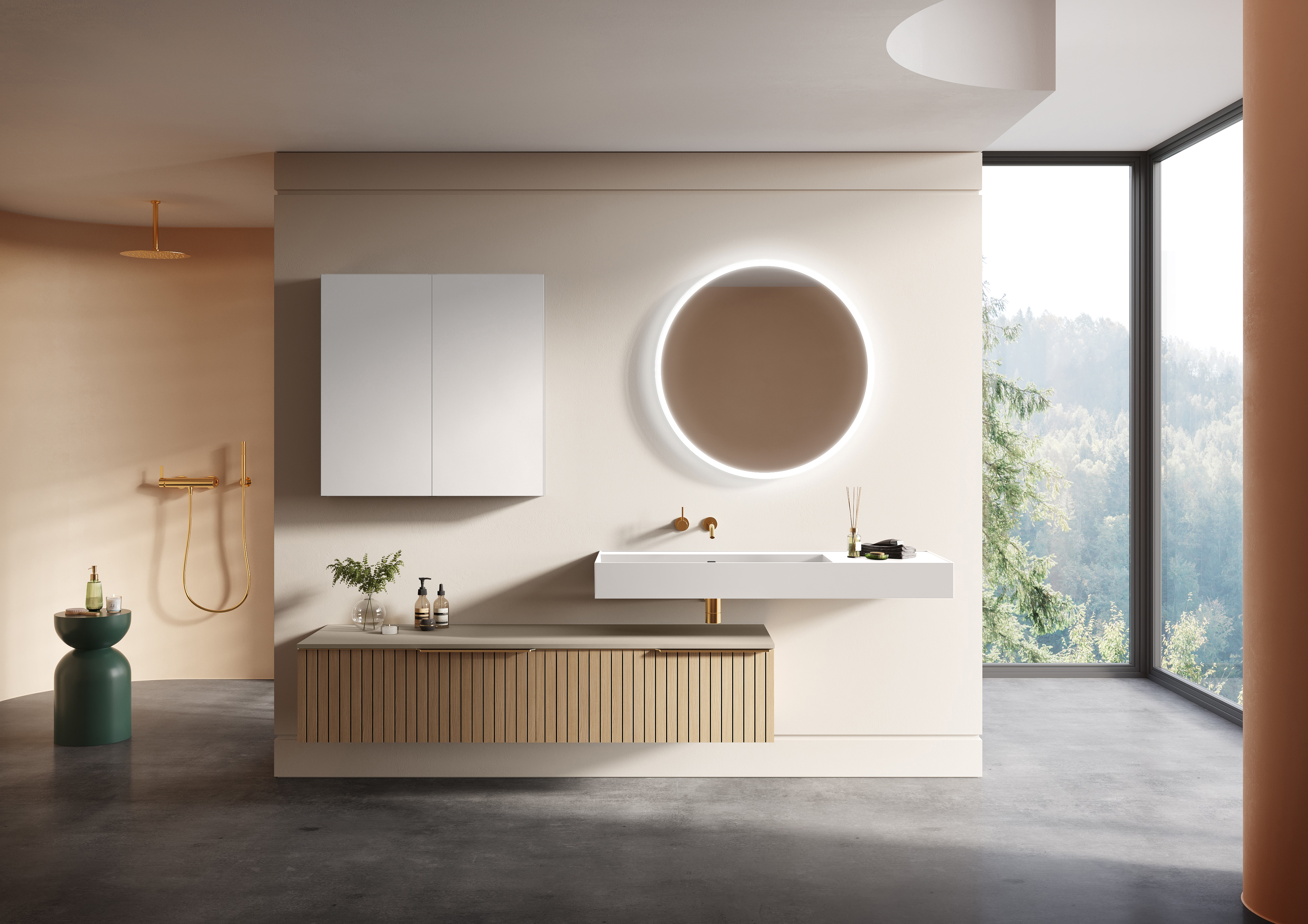 Elita Level umywalka 120,5x45,5 cm prostokątna ścienna lewa white matt RE041461195290